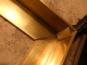 a corner ready to be soldered